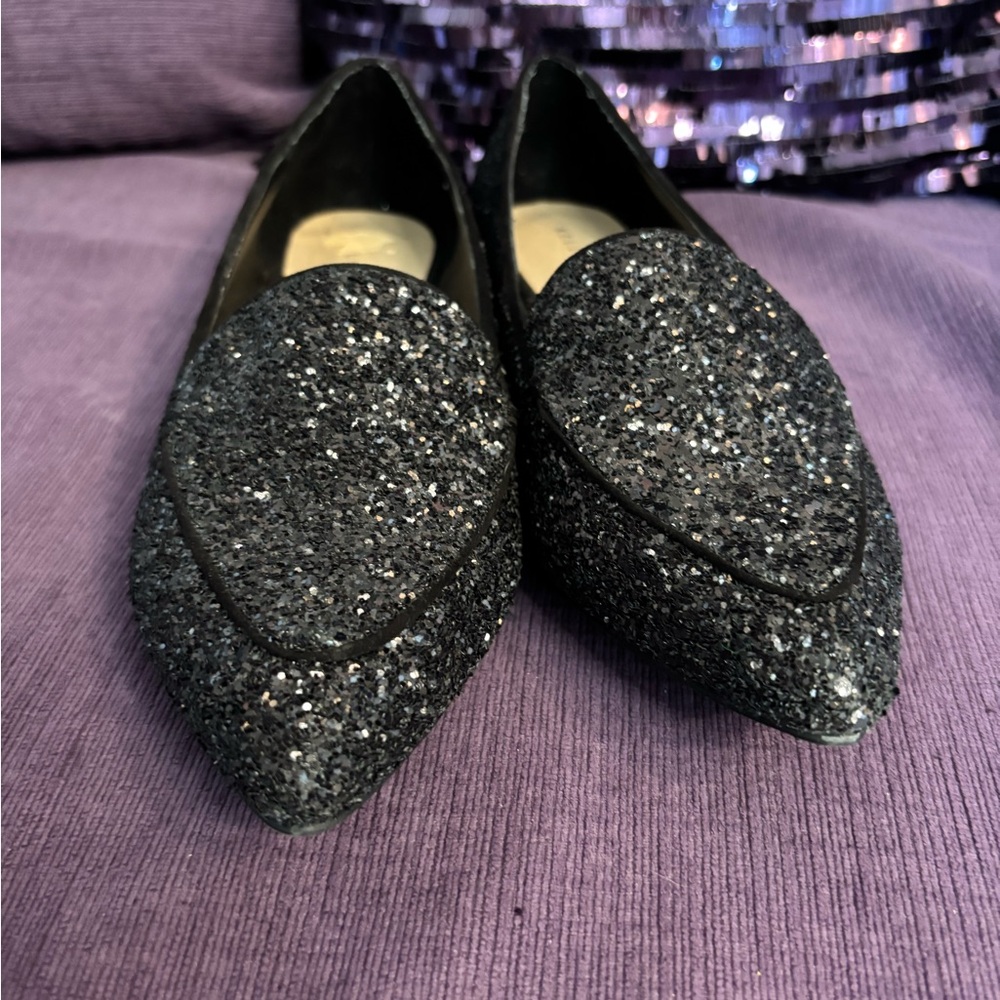 Kelly & Katie Black Glitter Flats with Pointed Toe Size 7.5 NWOT‎ - Picture 9 of 13
